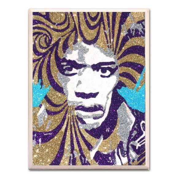 Jimi Hendrix  Jimi Hendrix Purple Haze Art Icons Glitter